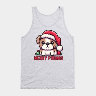 Pugmas Christmas Santa Dog Tank Top